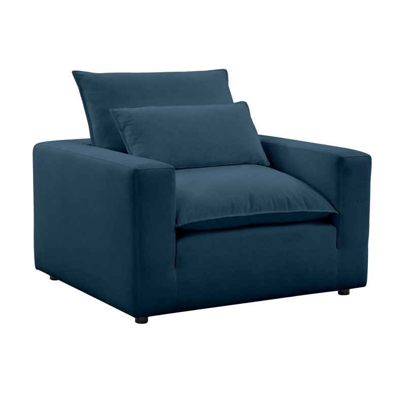 Upholstered Armchair, Navy Fabric