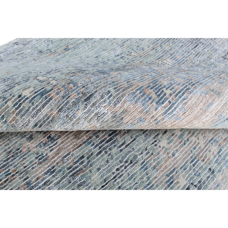 Abstract Area Rug in Blue, Rectangle 2' x 3'