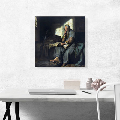 «The Apostle Paul in Prison 1627» par Rembrandt van Rijn, reproduction d'art sur toile tendue