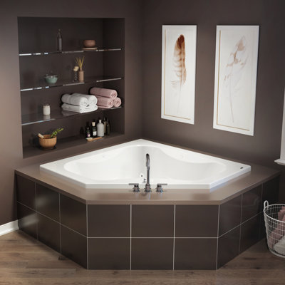 Marineo™ Salon Chromatherapy 60" x 60" Drop in Combination Bathtub