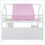 Lit mezzanine pleine grandeur Pinewood avec tente en forme de maison et amp; Échelle blanc + rose-657303288-657303295