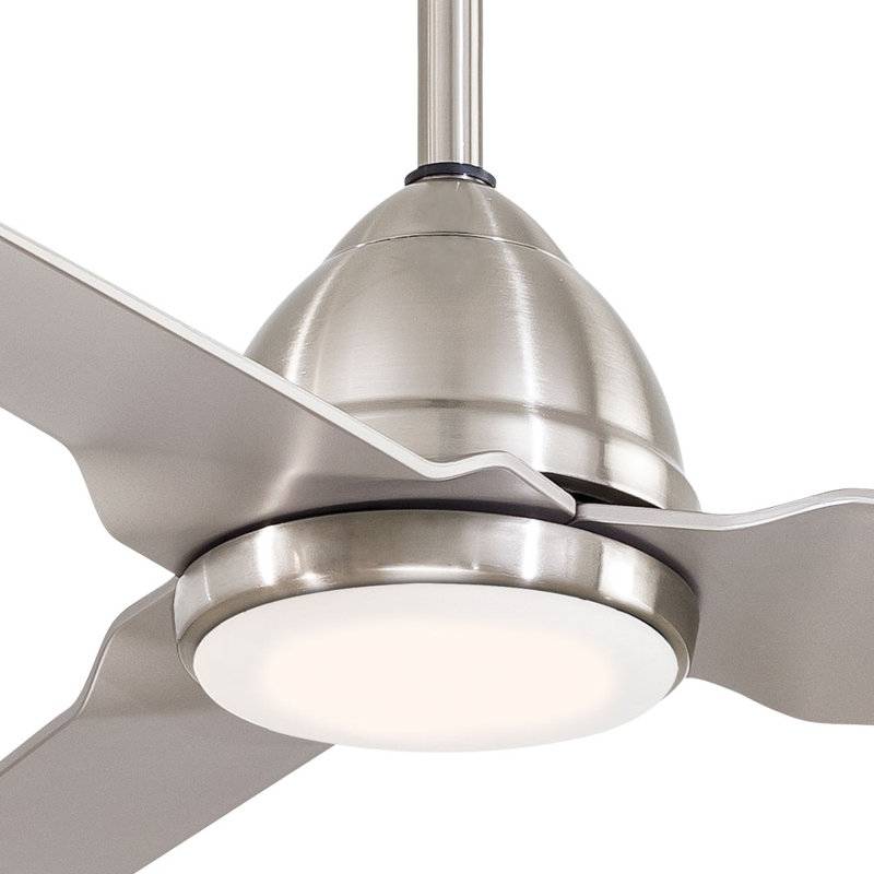 54" Brushed Nickel Silver Blade LED Ceiling Fan with Remote