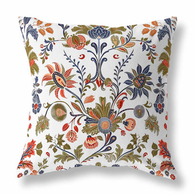 Jewel Toned Florals Indoor/Outdoor Pillow