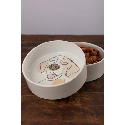 Set Of 2 Abstract Cat Bowls
