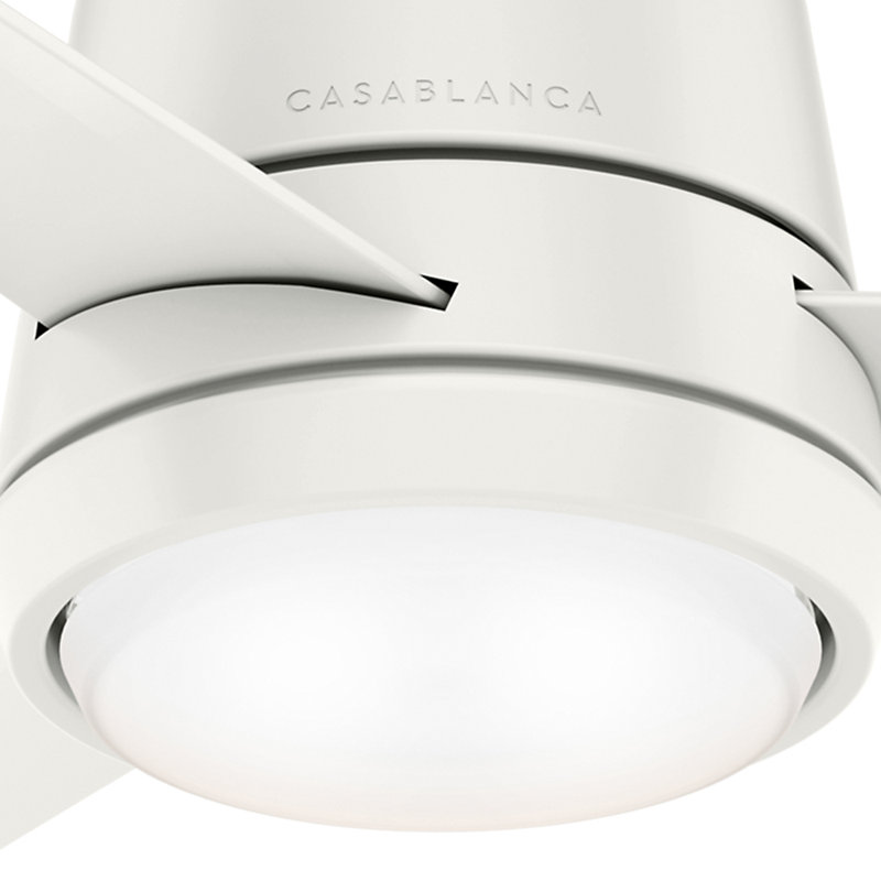 Ventilateur de plafond encastré à DEL 3 pales 44 "avec commande murale et ensemble d'éclairage inclus Commodus, Blanc frais