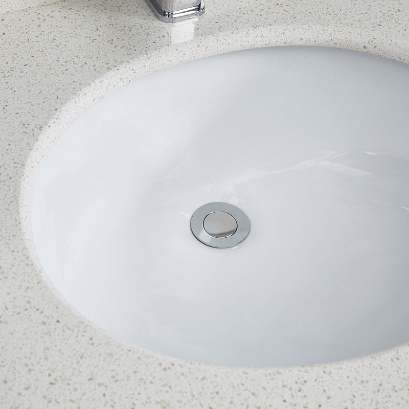 Ceramic Oval Undermount Washbasin - White, Heat , Stain Scratch Rust With Overflow For Bathroom Decoration