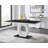 Scottsmoor Modern High Gloss Halo Dining Table Set with Luxury Faux Leather Dining Chairs-1945408741