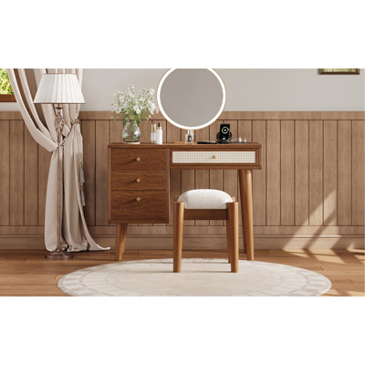 Makeup Vanity Desk Dressing Table with Stool,USB Port