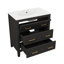30'' Solid Wood Frame Bathroom Storage Cabinet, Freestanding Unit With 3 Utility Drawers-1571092440-1571092444
