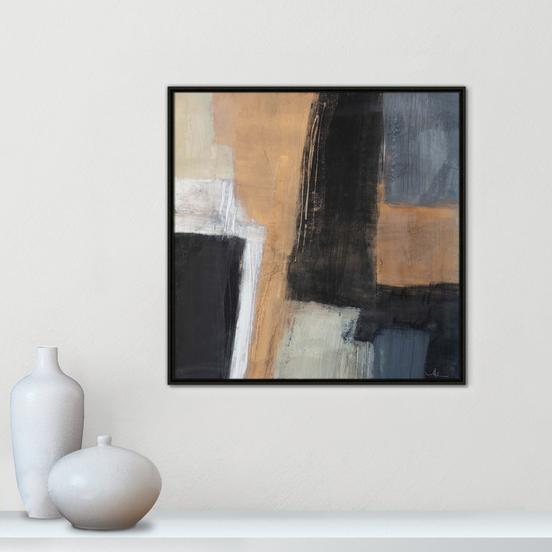 «Metallic Slate I» par Casa Fine Arts, Cadre flottant espresso, H 31,5 po x l 31,5 po x P 2 po