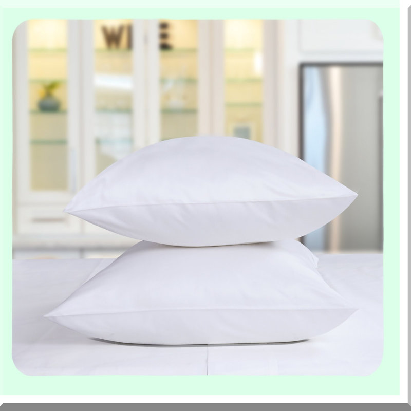 Luxury Cotton Sateen Pillowcase Set - 400 Thread Count ELS Combed Cotton Pillow Cover - Soft Solid Pillow Cases - 2 Piece Comfort Set