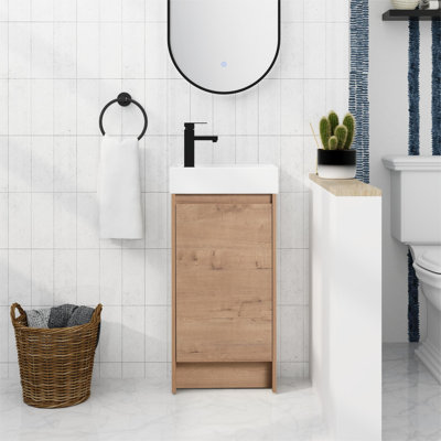 Chafton 16.12'' Single Bathroom Vanity with Ceramic Top