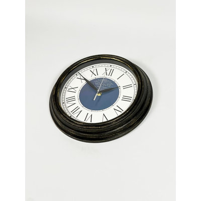 Elegant Decorative Wall Clock, Gold & Black, 11.8 x 11.8 inches | 100% Plastic Frame, Real Glass Cover, Thickness: 1.8 inches | Stylish Home Decor for Living Room, Office & Dining Area, Timeless Design