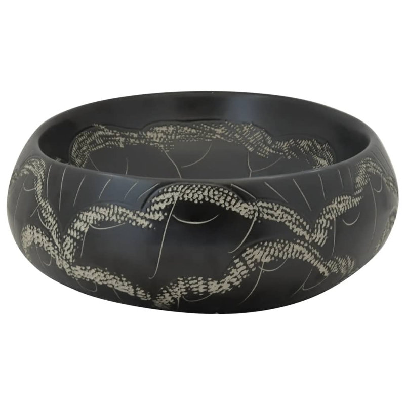 ClassicLiving Akeley 59mm L x 40mm W Black Ceramic Oval Sink