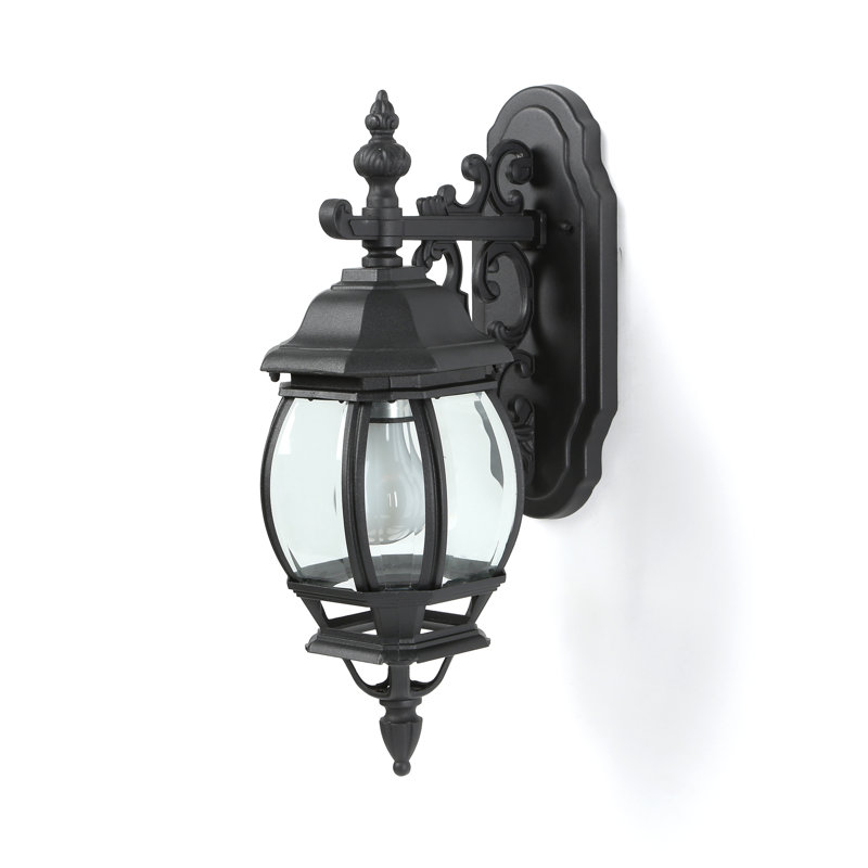 Nigol Glass and Aluminium Wall Light, Black
