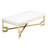     Pangea Home Sophia Modern Coffee Table – White High Gloss Coffee Table with Geometric Steel Base, Contemporary Living Room Centerpiece