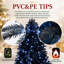 Sapin de Noël noir de 1,80 m avec 350 lumières DEL blanches, 1460 branches en PE+PVC pour décoration de fêtes, structure articulée avec pied en métal