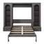 Grand lit escamotable avec DEL, armoires latérales, tiroirs et tablette - Lit plateforme peu encombrant, gris