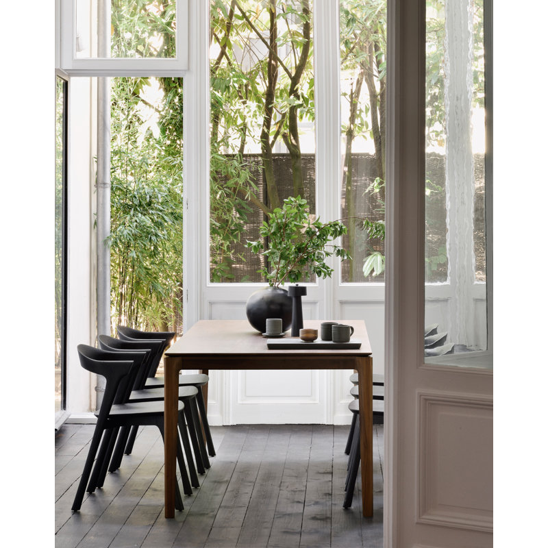 Bok Solid Wood Dining Table, 30"H x 55.5"L x 31.5"W, Teak Brown