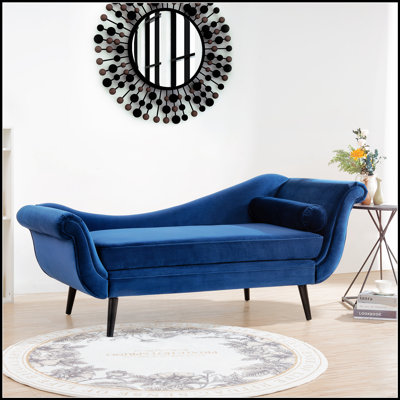 Chaise Lounge With Scroll Arms, Plush Cushioning, And Sturdy Frame For Elegant Relaxation In Any Room.