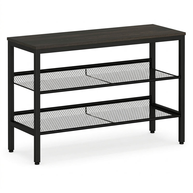 Ladarious 9 Pair Shoe Storage Bench, black