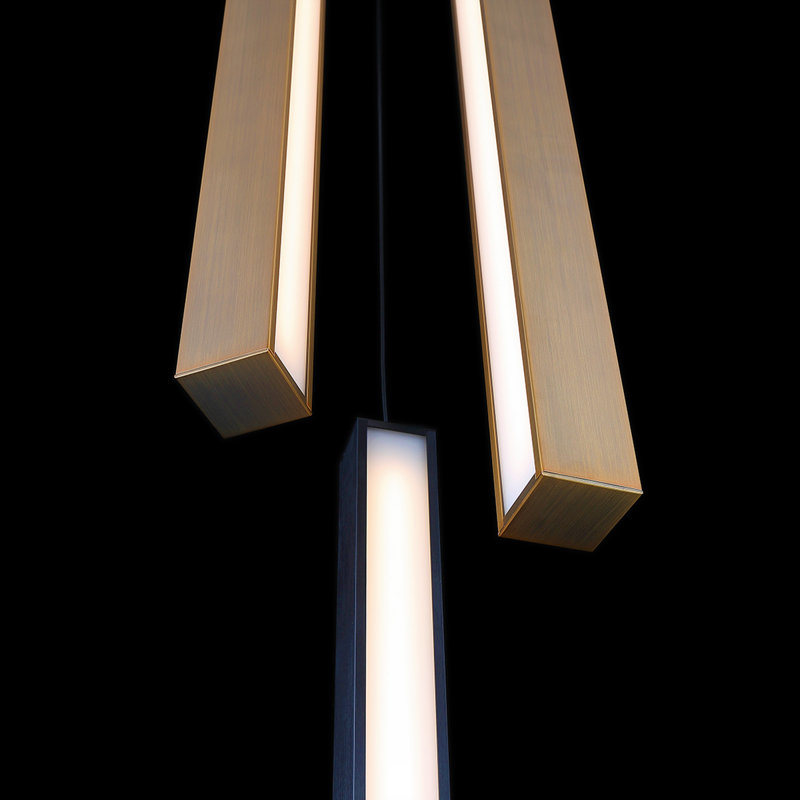 Luminaire suspendu Chaos, Bronze vieilli / noir, 9