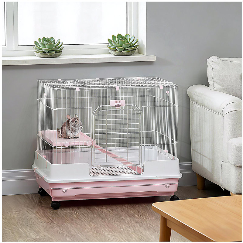 Niche pour animaux avec roulettes, cage pour petits animaux