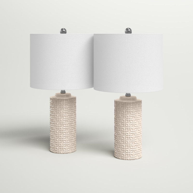 Henrietta Ceramic Lamp Set Lamp, Ivory