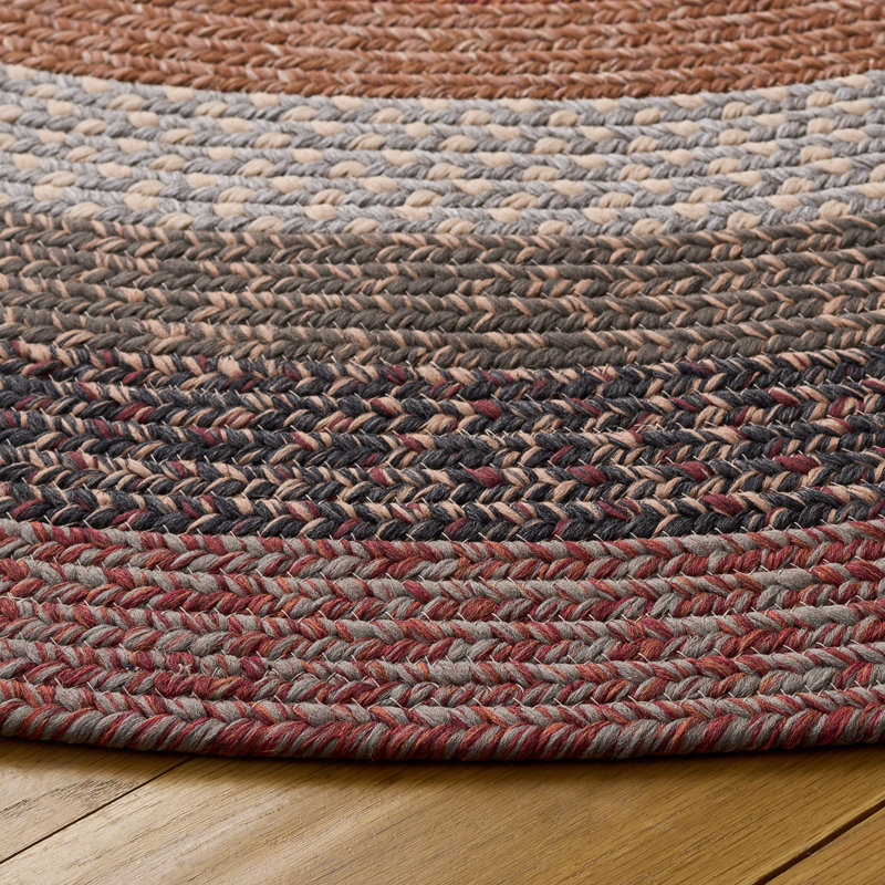 Keneson Woven Performance Machine Washable Performance Geometric Indoor/Outdoor Area Rug, Round 5'