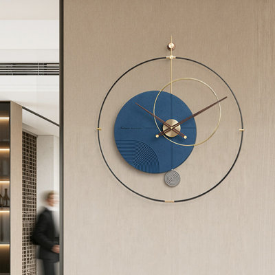 Horloges murales analogiques rondes bleues