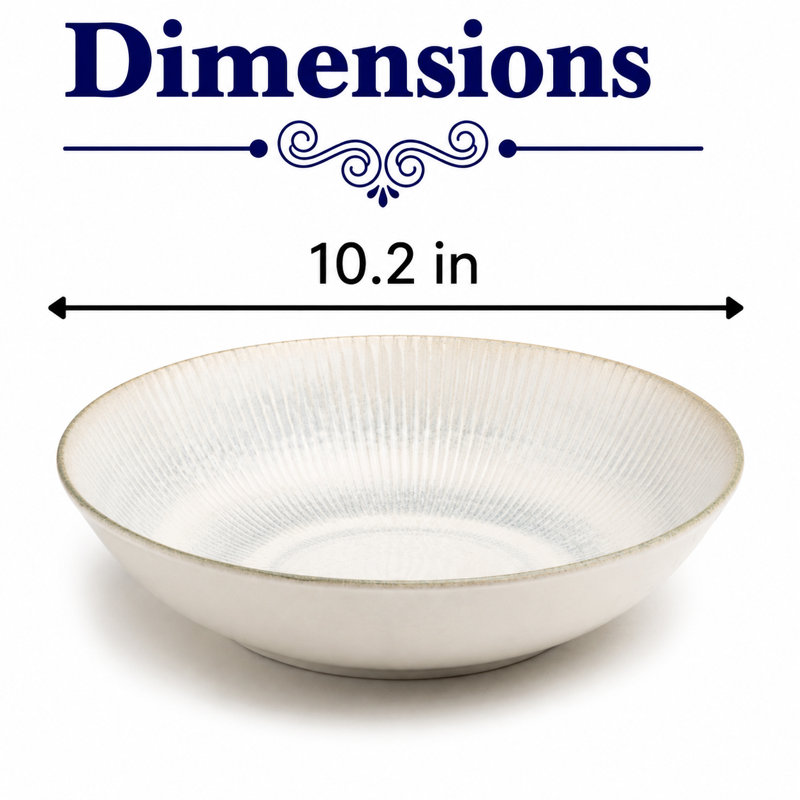 Paros-Shell Aqua Premium Porcelain Vital Coupe Assiette ronde creuse à couscous, 26 cm