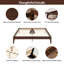 Lit plateforme très grand en bois de bambou sec de très grande taille, avec tête de lit tapissier de 48 po, assemblage facile, chocolat