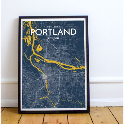 Portland City Map - No Frame Print