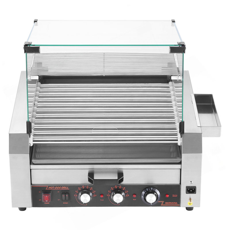 30 Hot Dog, 11 rouleaux, gril électrique, machine à chignon, couvercle, 1950 W