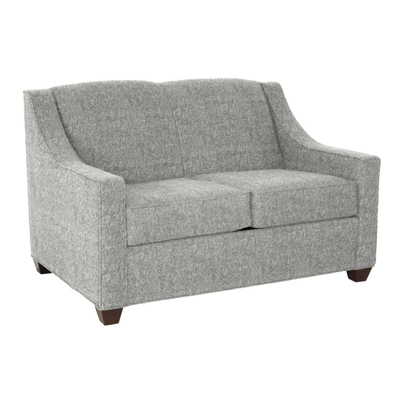 Phillips 52" Square Arm Sofa Bed with Reversible Cushions, Fluff Alabaster, Empire Mahogany