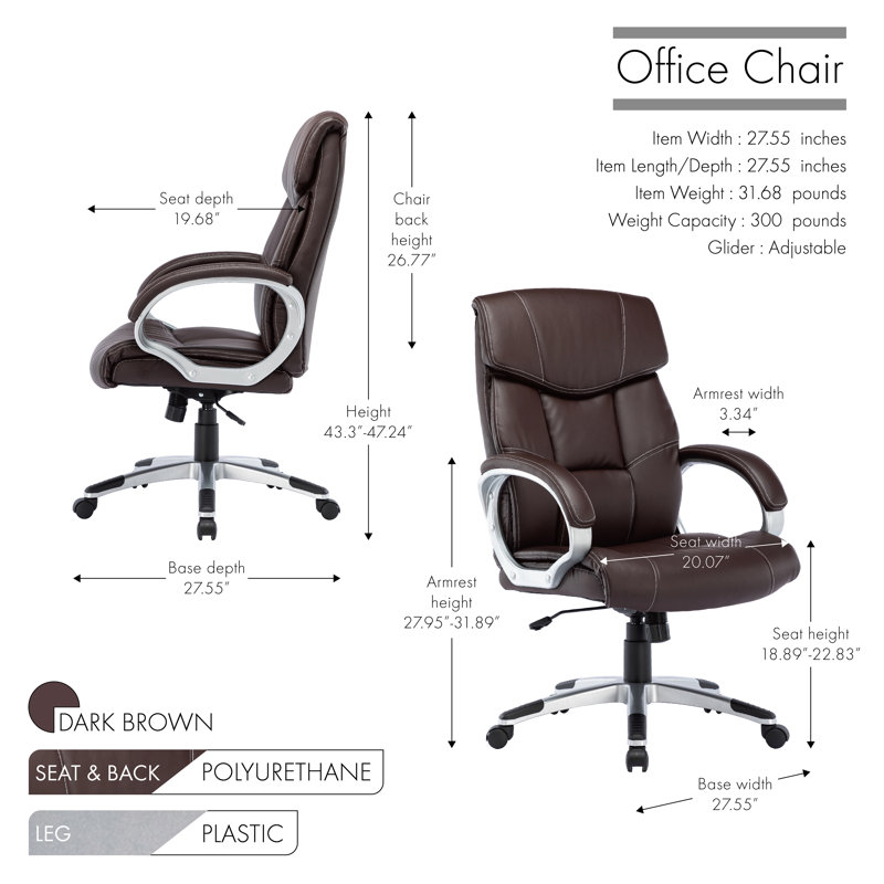 Fauteuil de direction Kalev, Brun foncé