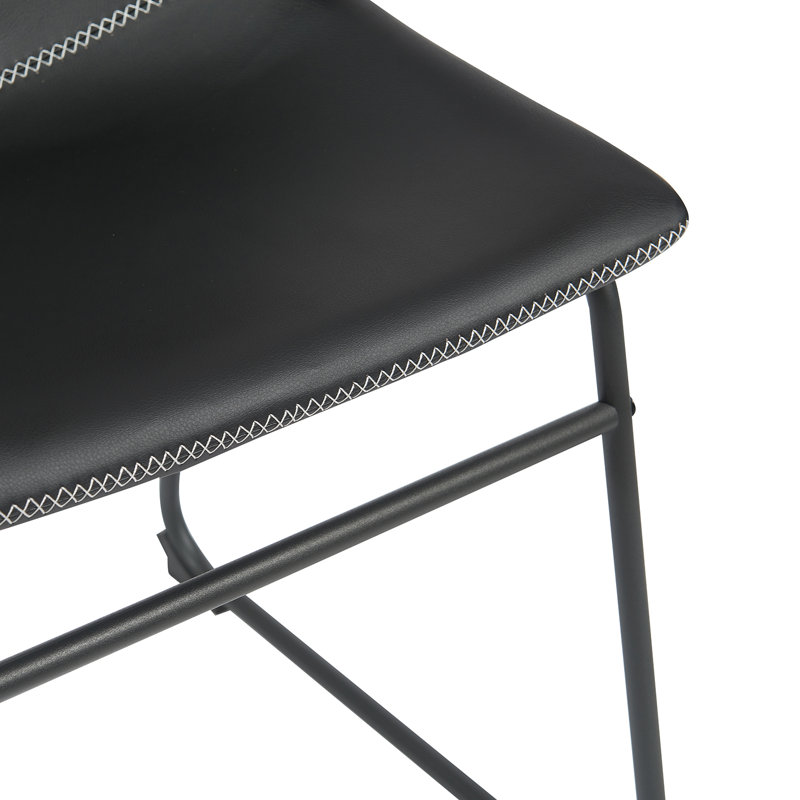 Ray Set of 4 PU Leather Dining Chairs, Black