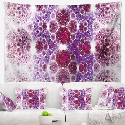 Tapisserie abstraite à motif fractal rose exotique