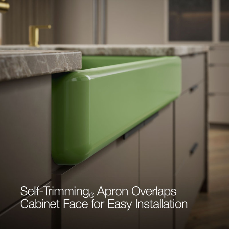 Whitehaven® 36" L x 22" W Double Basin Farmhouse/Apron Kitchen Sink, Fresh Green