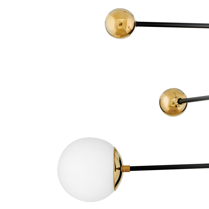 Auggie 3-Light Adjustable Multi-Tier Chandelier with Etched Opal Globe Shades