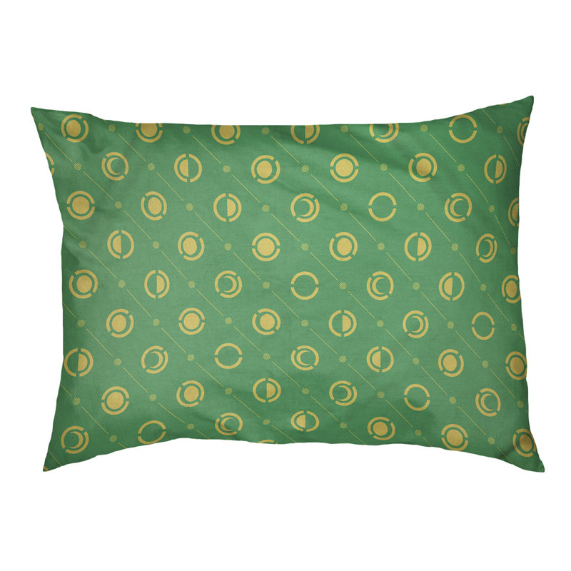 Coussin intérieur pour chien moon phases Chenault, Moyen (l 40 po x P 6,5 po x H 30 po), Vert / Jaune