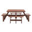 Table de pique-nique carrée pour 8 personnes avec trou pour parasol