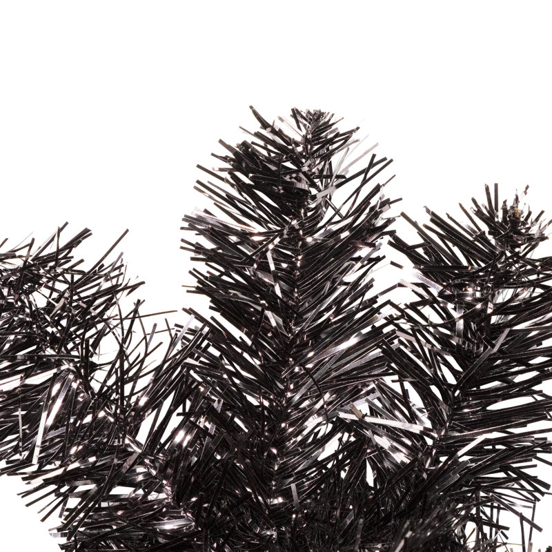 Couronne de Noël artificielle pré-éclairée avec guirlande de Noël - 24 po - lumières claires, Noir, noir, noir, noir