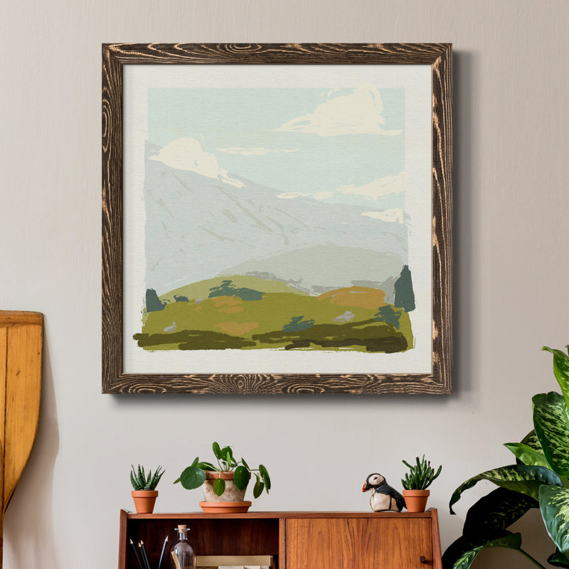 Alpine Ascent I-Premium, toile encadrée - prête à être accrochée, H 20 po x l 20 po x P 1,5 po, Noyer