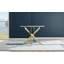 Tierra Modern Chrome Metal & Glass Round Dining Table Set with 4 Luxury Button Velvet Chairs-81867678-105831931-107784996