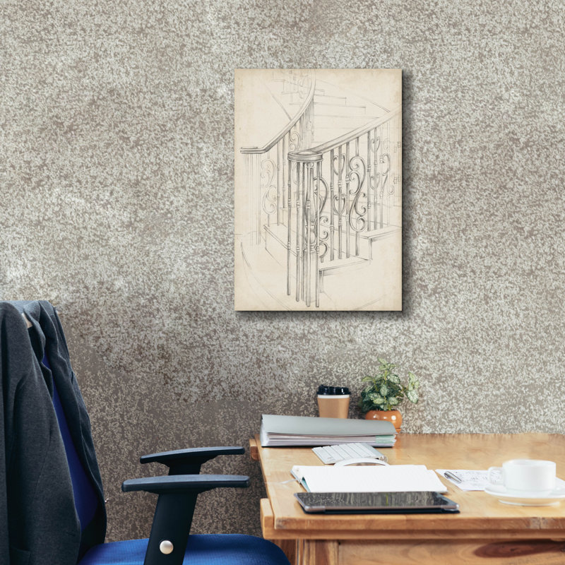 «Iron Railing Design II» par Ethan Harper, art mural sur toile, H 26 po x l 18 po x P 0,75 po