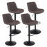 Mahirah Swivel Upholstered Adjustable Height Counter Stool with Metal Frame