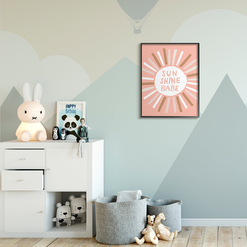 Rayons de soleil pastel Sun Shine Babe, Giclée encadrée noir minuit, H 30 po x l 24 po