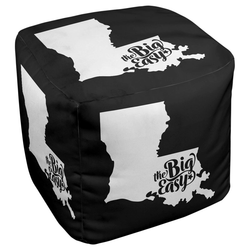 Repose-pieds à cubes big easy louisiana, Noir