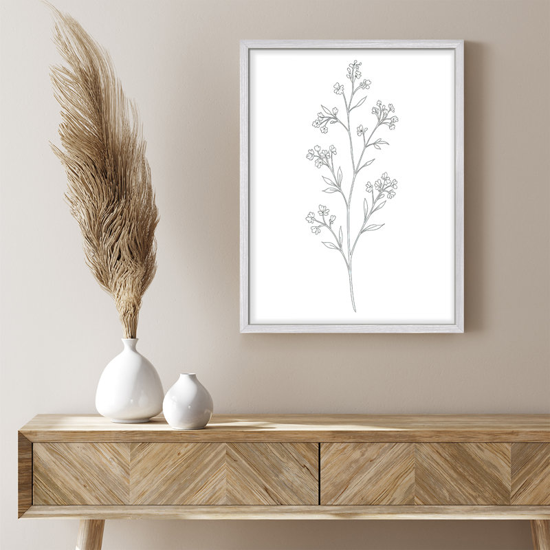 Reproduction florale encadrée pour décoration florale - 8 po x 10 po, H 10 po x l 8 po, Blanc